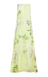Leo Lin Yumei Open-back Silk Gown In Green