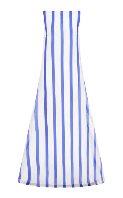 Leo Lin Yumei Striped Silk Gown