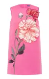 Leo Lin Yvonne Appliquéd Mini Dress In Pink