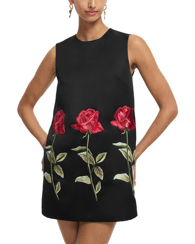 Leo Lin Yvonne Embroidered Mini Dress In Animal Print