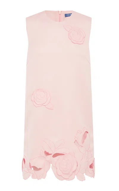 Leo Lin Yvonne Floral-appliquéd Mini Dress In Multi