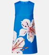 Leo Lin Yvonne Floral Satin Minidress In Blue