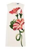 Leo Lin Yvonne Flower-appliquéd Mini Dress In Multi