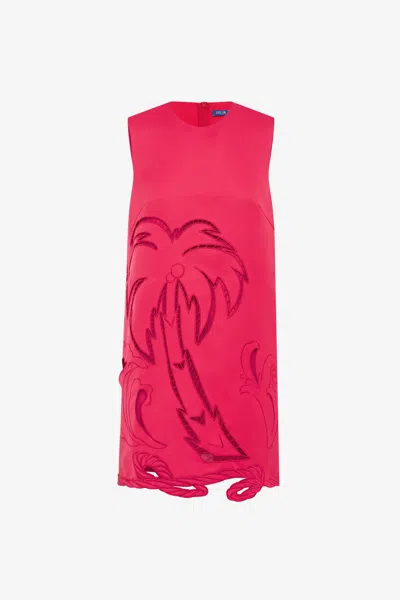 Leo Lin Yvonne Palm Mini Dress - Scarlet