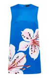 Leo Lin Yvonne Satin Mini Dress In Blue