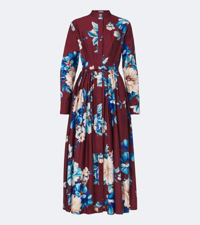 Leo Lin Zara Floral Cotton Shirt Dress In Multicoloured