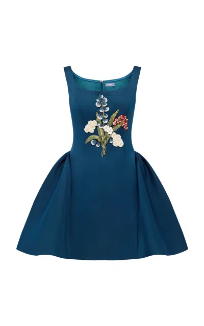 Leo Lin Zaya Embellished Mini Dress - Teal In Blue