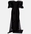 Leo Lin Zayna Sequined Gown And Cape Set In Black