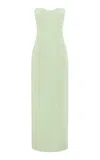 Leo Lin Zayna Tweed Maxi Dress In Green