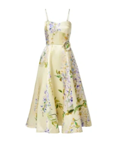 Leo Mariela Linen And Silk Cocktail Dress In Multi