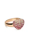 Leo Pizzo 18kt Rose Gold Diamond Sapphire Amore Ring In Pink