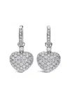Leo Pizzo 18kt White Gold Diamond Amore Earrings In Silver