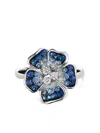 Leo Pizzo 18kt White Gold Diamond And Sapphire Ring In Silber