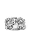 Leo Pizzo 18kt White Gold Diamond Groumette Ring In Silver