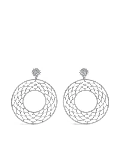 Leo Pizzo 18kt White Gold Diamond Merletti Earrings In Silver