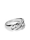 Leo Pizzo 18kt White Gold Groumette Diamond Ring In Silber
