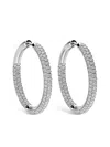 Leo Pizzo 18kt White Gold Hoop Diamond Earrings In Silber