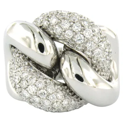 Pre-owned Leo Pizzo Ring With Brilliant Cut Diamonds Up To 2.50ct 18k Gold 19.2 Grams In Multiple