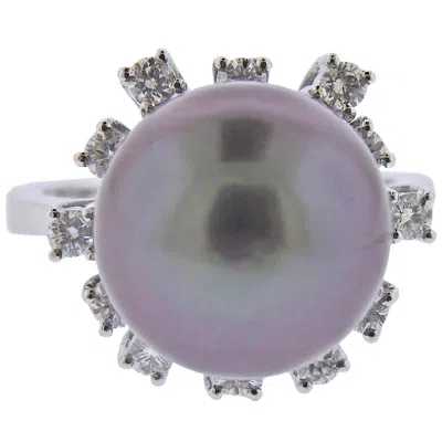 Pre-owned Leo Pizzo Tahitian South Sea Pearl Diamond Gold In Multi