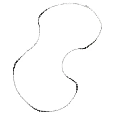Pre-owned Leo Pizzo White Gold, Diamond, And Black Diamond Necklace