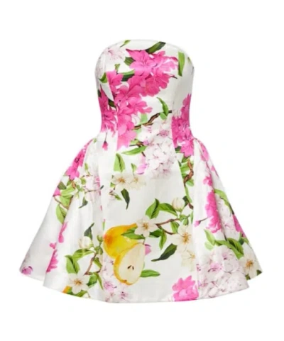Leo Reese Floral Linen And Silk Minidress In Multi