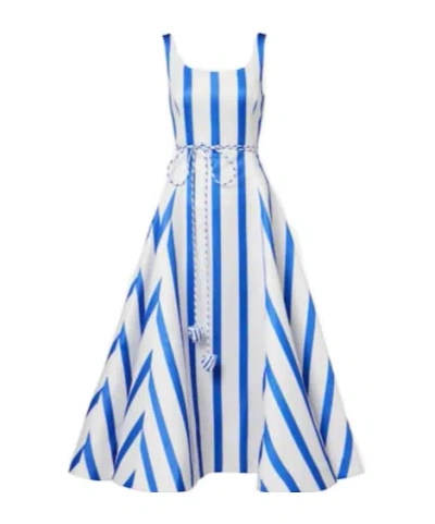 Leo Serafina Striped Satin Maxi Dress In Multi