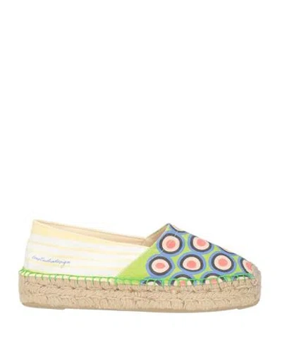 Leo Studio Design Woman Espadrilles Lime Green Size 10 Textile Fibers In Multi