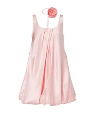 Leo Suki Cotton And Silk Satin Minidress In Pink