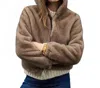 Leo Ugo Faux Fur Reversible Hooded Jacket In Camel In Brown