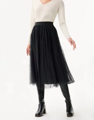 Leo Ugo Polka Dot Tulle Skirt In Black