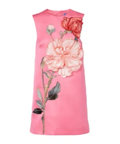 Leo Yvonne Embroidered Minidress In Pink