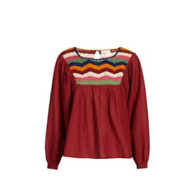 Leon & Harper Blouse Ample En Coton Mélangé In Red