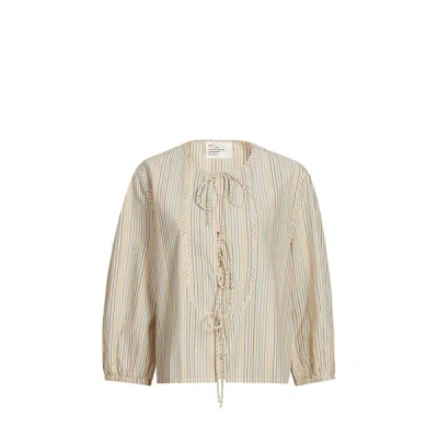 Leon & Harper Blouse Droite Rayée En Coton In Neutral
