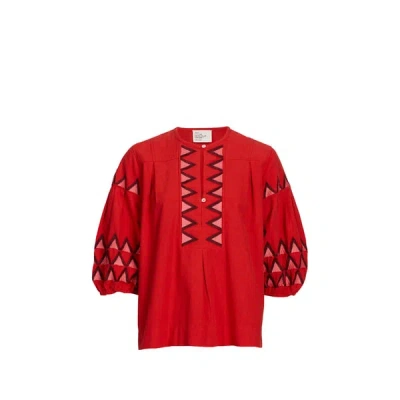 Leon & Harper Blouse En Coton In Red