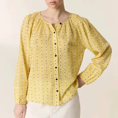Leon & Harper Cody Printed Blouse In Yellow