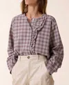 LEON & HARPER COLINA CHECK BLOUSE IN MULTI/RED