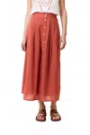 Leon & Harper Joni Pleat Skirt In Terracotta In Brown