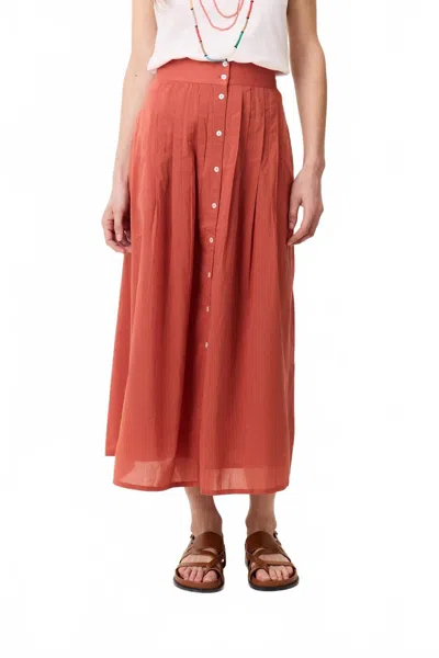Leon & Harper Joni Pleat Skirt In Terracotta In Red