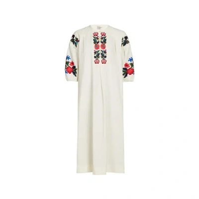 Leon & Harper Robe Longue Rudo En Coton In Blanc