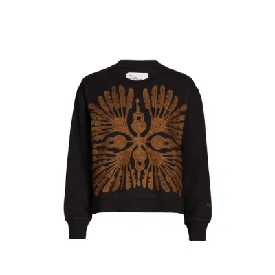 Leon & Harper Sweat Court Brodé En Coton Mélangé In Multicolore