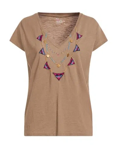 Leon & Harper Woman T-shirt Military Green Size M Organic Cotton