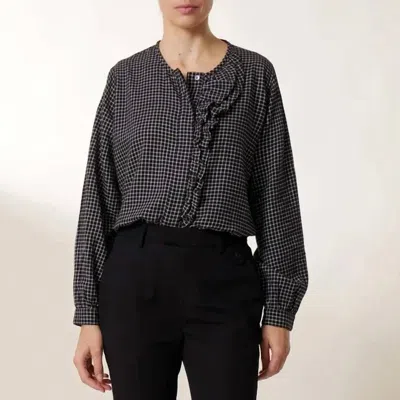 Leon & Harper Women's Colina Check Blouse In Black