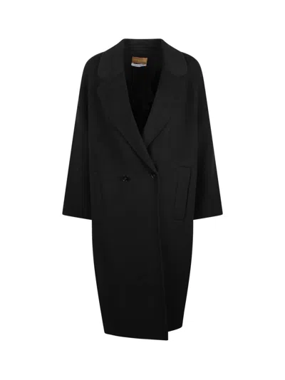 Leon & Loulou Paris Double Breasted Coat In Black