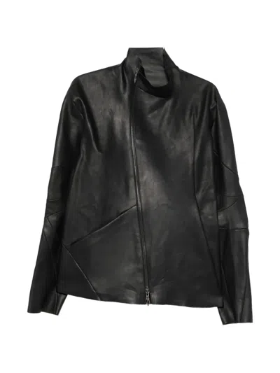 Leon Emanuel Blanck Asymmetric-zip Leather Jacket In Black