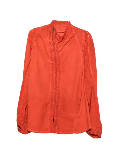 Leon Emanuel Blanck Asymmetric-zip Shirt Jacket In Orange