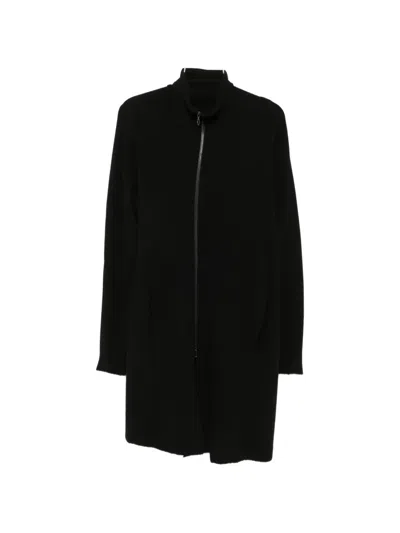 Leon Emanuel Blanck Zip-up Waffle-knit Coat In Black
