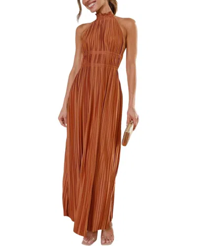 Leon Gori Anette Maxi Dress In Brown