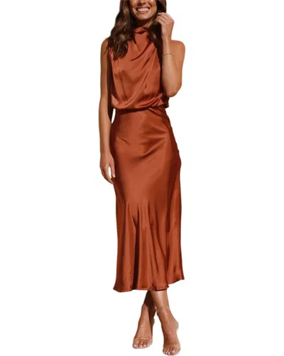 Leon Gori Anette Midi Dress In Brown