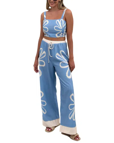 Leon Gori Leon 2pc Top & Pant Set In Blue
