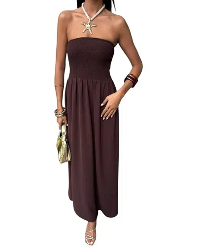 Leon Gori Maxi Dress In Brown
